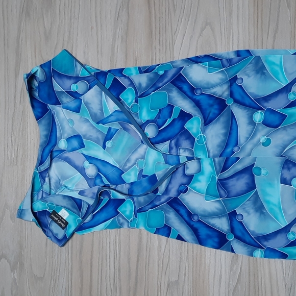 Chad's Place vintage blue fun print dress size 12 - Picture 5 of 6